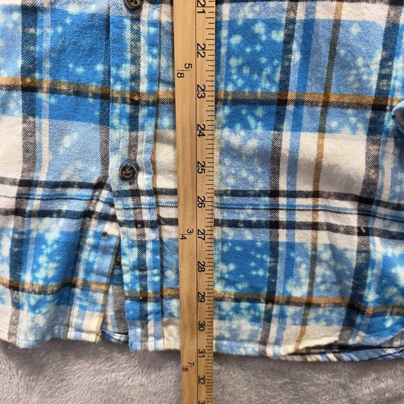 Aerosmith Shirt Mens Large Blue Plaid Flannel Angry Minnow Dream On Patch Rock - Picture 10 of 11